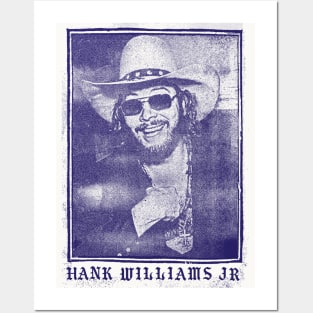 Hank Williams Jr // Vintage Aesthetic Faded Style Fan Design Posters and Art